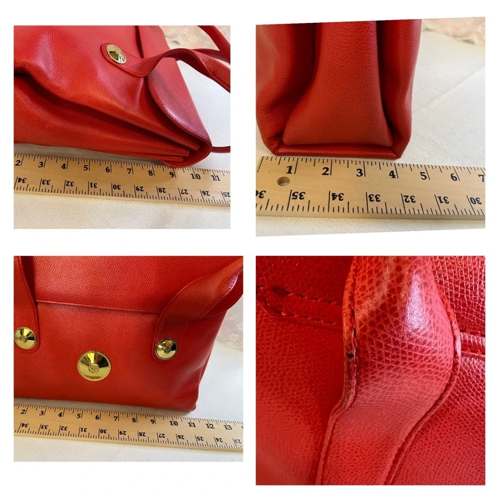 MCM Structured Satchel with Gold Accents